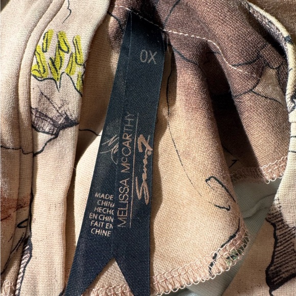 Melissa McCarthy Seven7 Tunic Top Pink Floral Size 0X= Size 10/12 - Picture 8 of 10